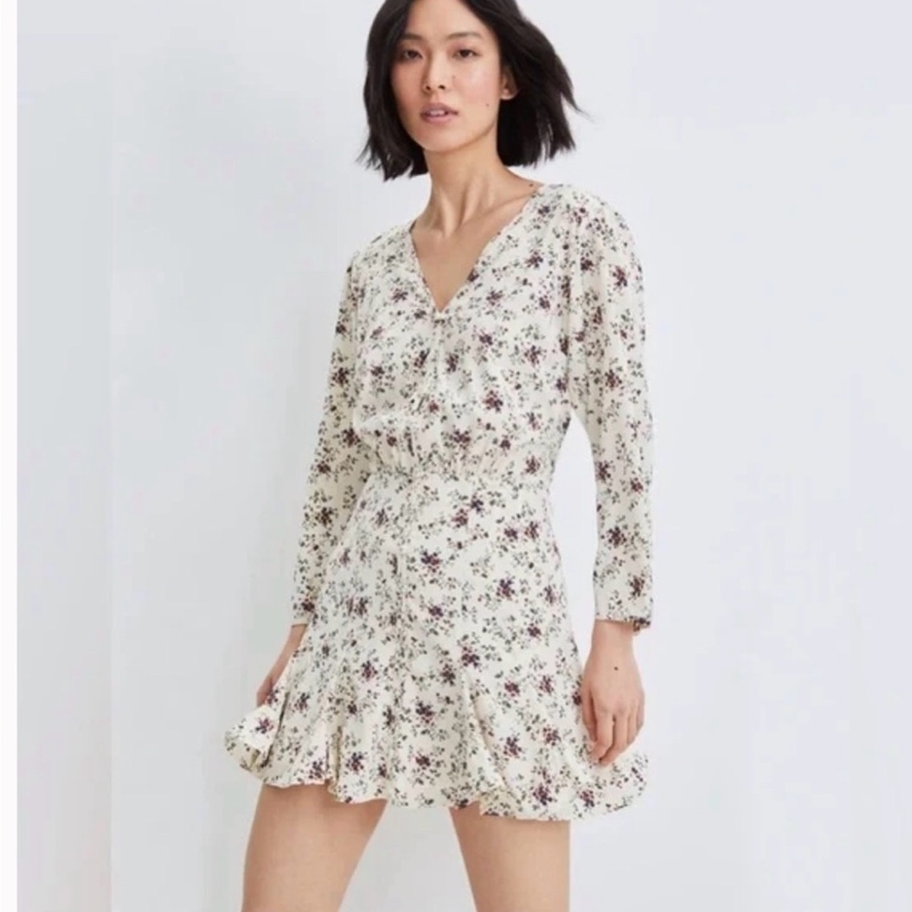 Veronica Beard Riggins Silk Blend Mini Dress Size 6 Whitestone Multi Floral NWT